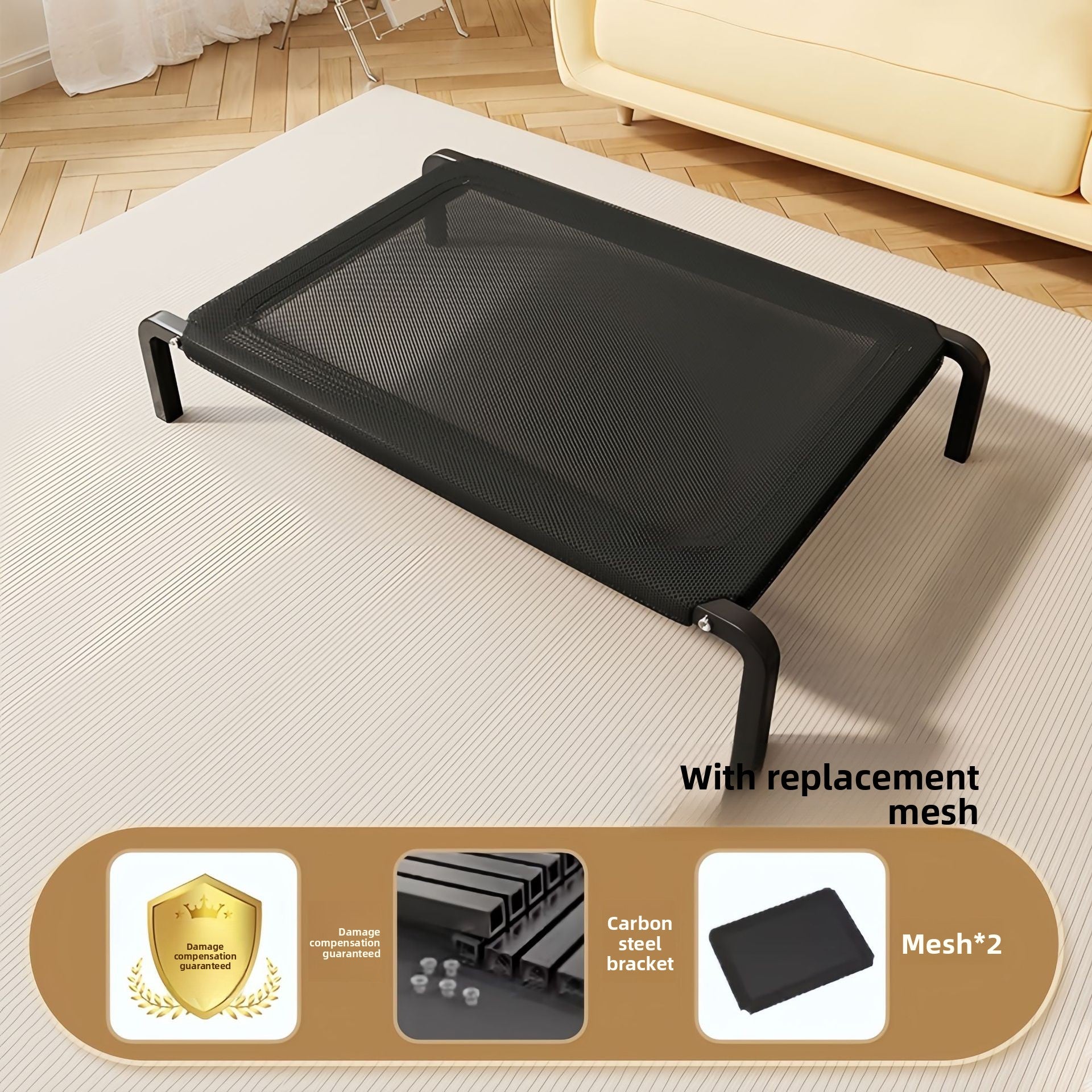 Portable Dog Bed with Mesh Design