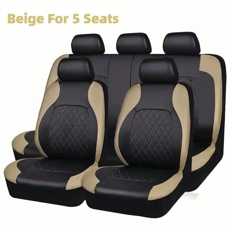 Universal Quilted Leather Car Seat Cover Set