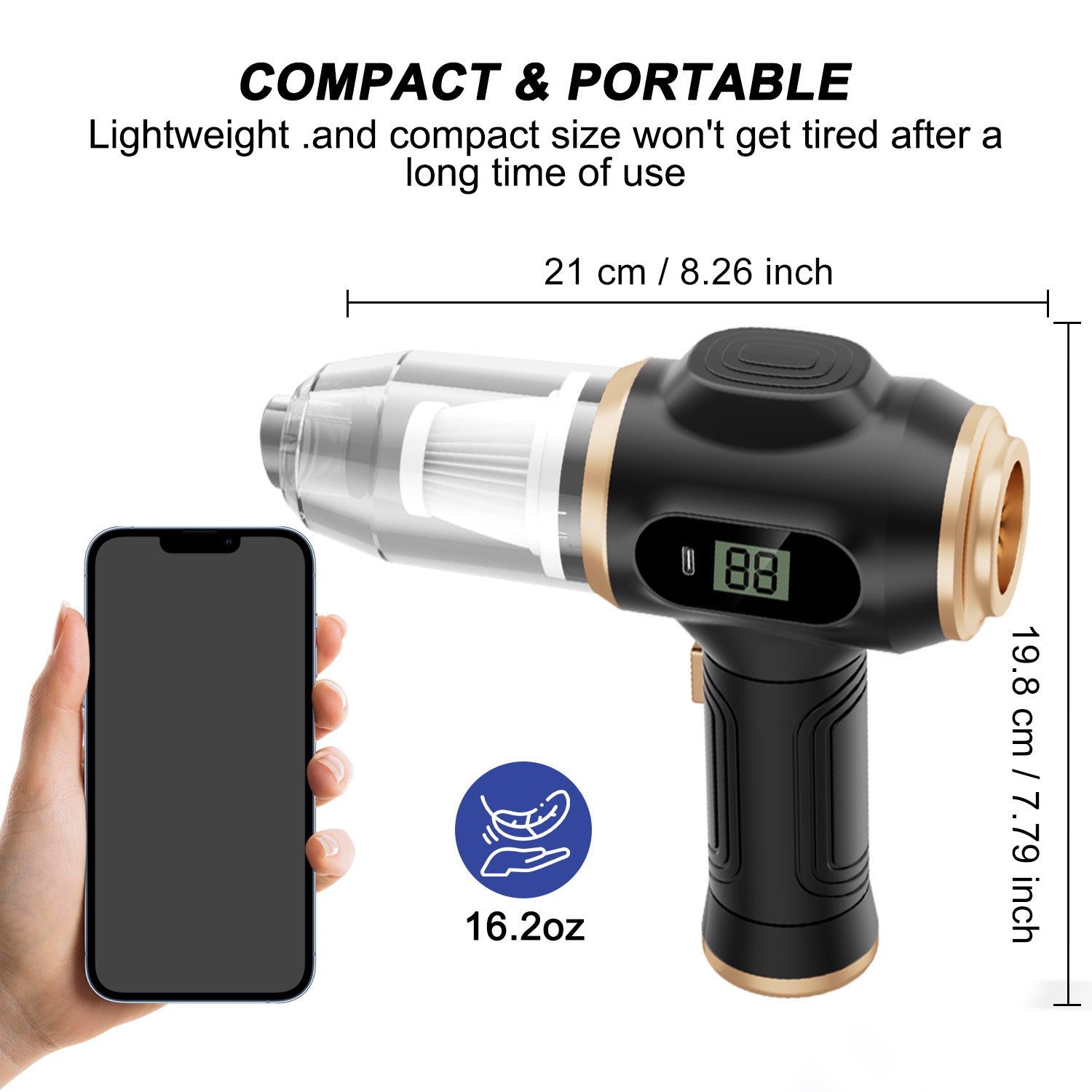 Wireless Handheld Car Vacuum Cleaner with Blower Function