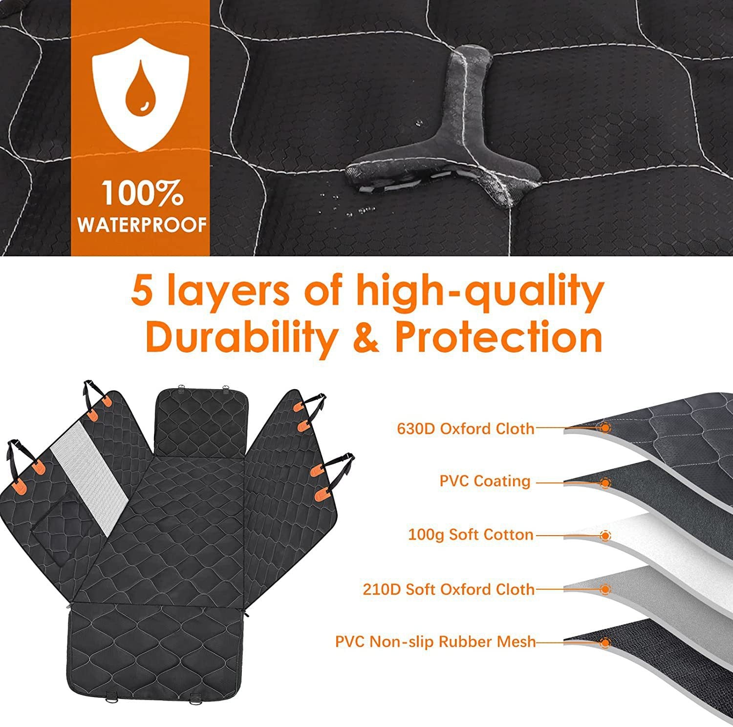 Waterproof Car Pet Seat Cushion with Oxford Cloth